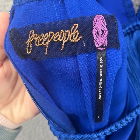 Free People Fringe Element Mini Bodycon Dress Blue Sleeveless Size S - Picture 4 of 16